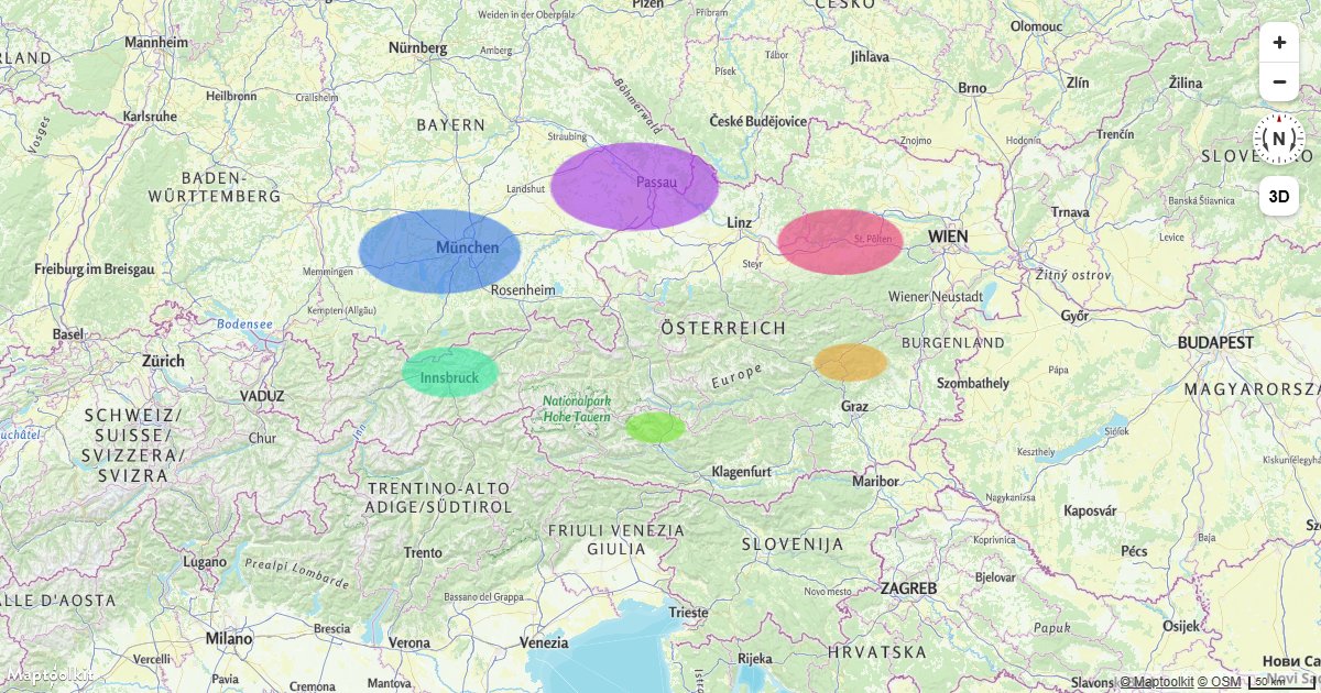 Use an HTML canvas element as a live animated map source to overlay dynamic graphics on a Maptoolkit map.