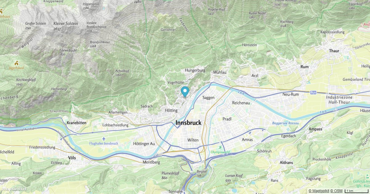 Place a default Maptoolkit Marker at a fixed coordinate on an interactive map.