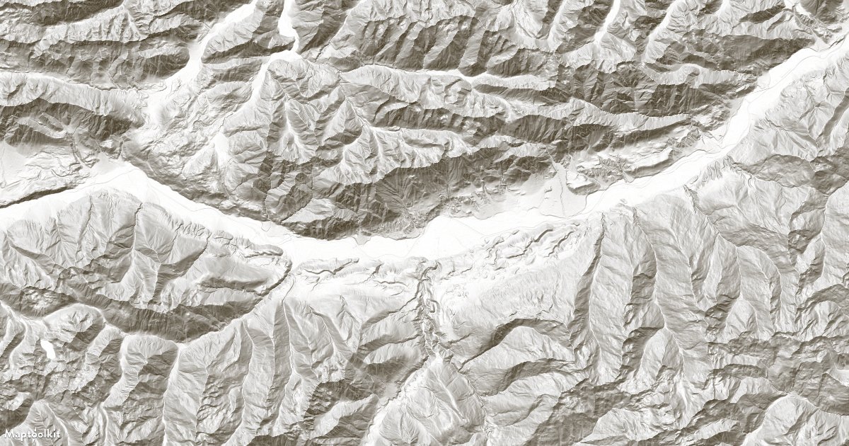 Add a hillshade layer to a Maptoolkit map to show terrain relief using shaded elevation data.