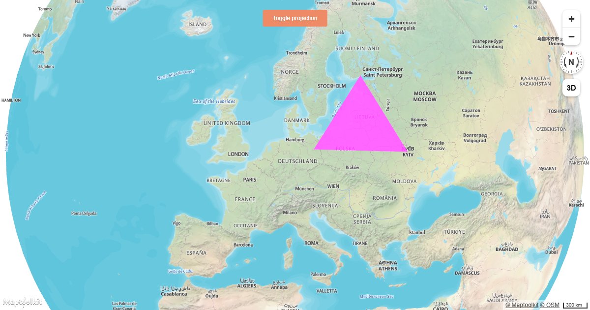 Draw custom WebGL content directly on a Maptoolkit globe using a custom layer and the map's render context.