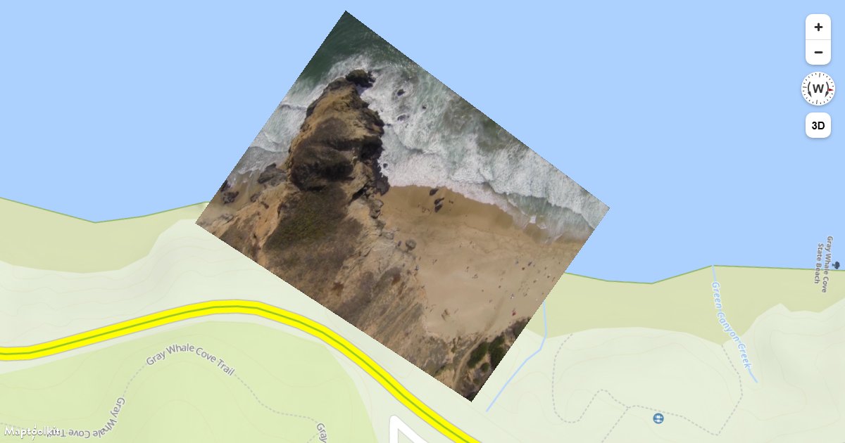 Overlay a video file at geographic bounds on a Maptoolkit map, with click-to-pause support.