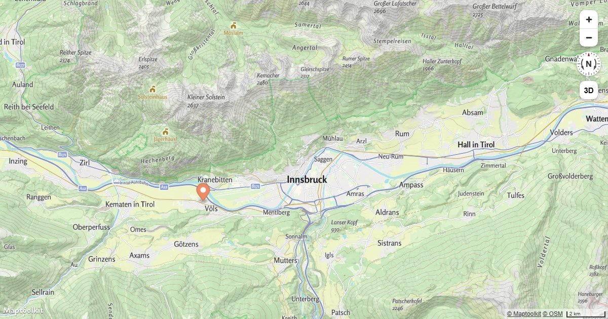 Smoothly animate a Maptoolkit Marker along a path by updating its position on each animation frame.