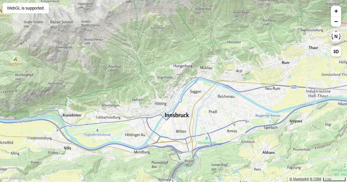Detect WebGL support before initializing a Maptoolkit map and show a fallback message when it is unavailable.