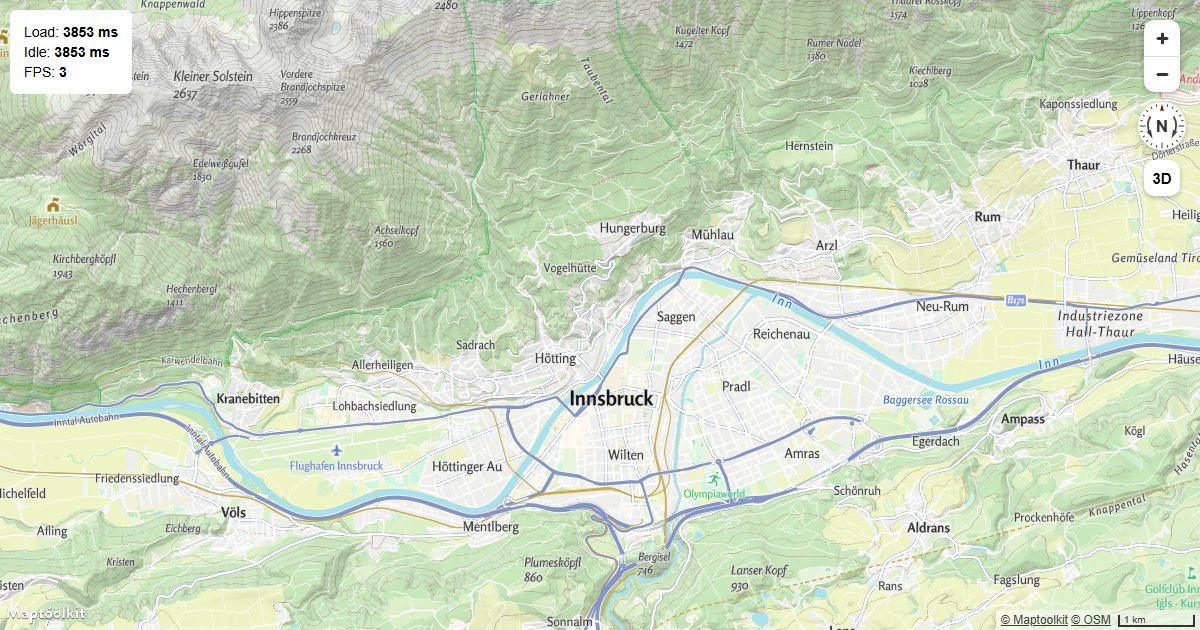 Measure Maptoolkit map load time, time to idle, and frames per second using built-in performance events.