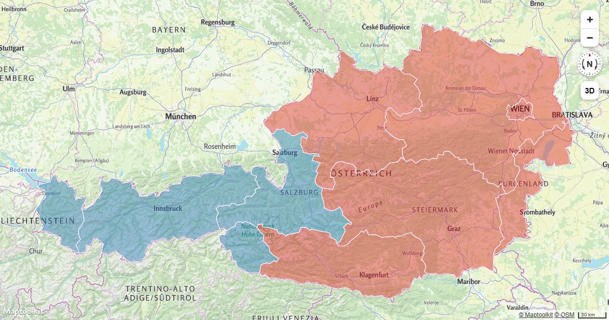 Display a Maptoolkit Popup with GeoJSON feature properties when the user clicks on a polygon layer.