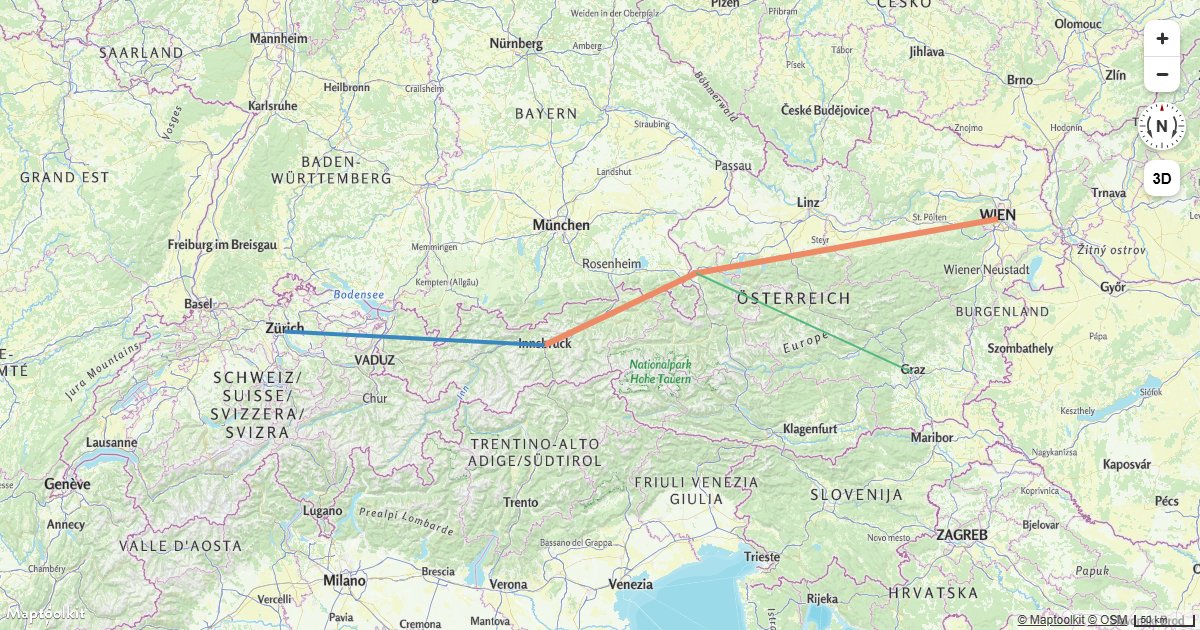 Style Maptoolkit line layers with variable width and color driven by GeoJSON feature properties.